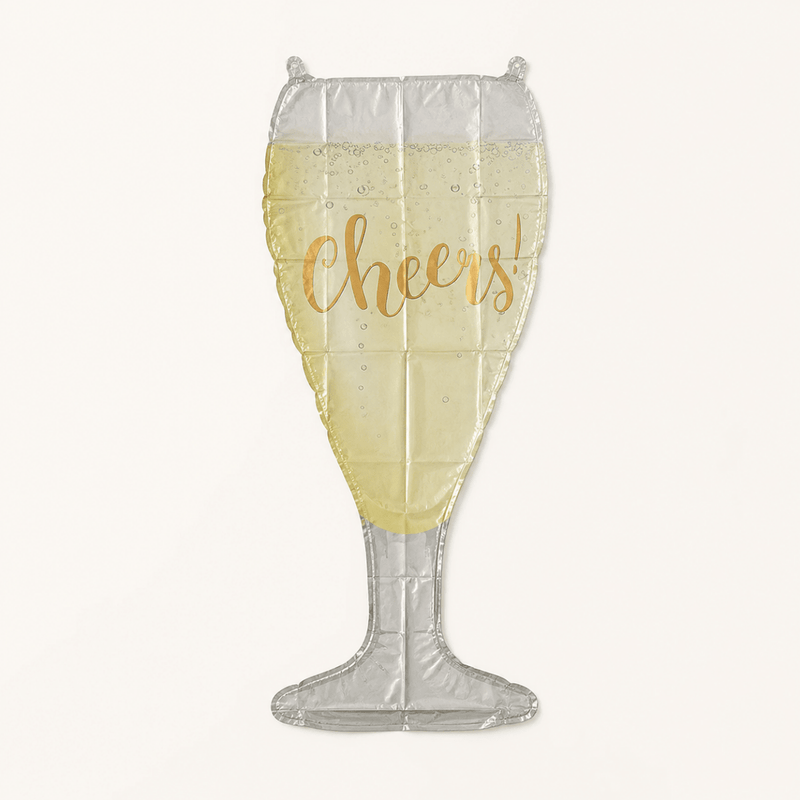 Champagne Glas Folie Ballon Cheers - 84 cm - Ballonnenshop.nl