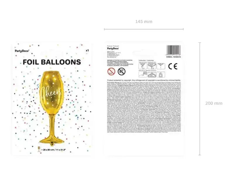 Cheers Champagne Fles Folie Ballon 80 cm - Ballonnenshop.nl