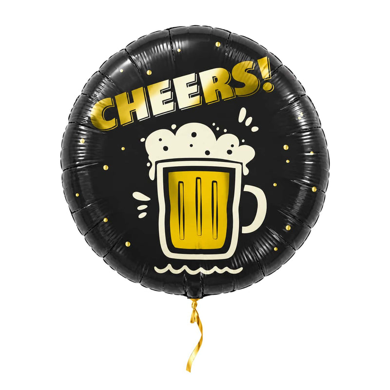 Cheers Helium Ballon – met helium gevuld, met gouden lint