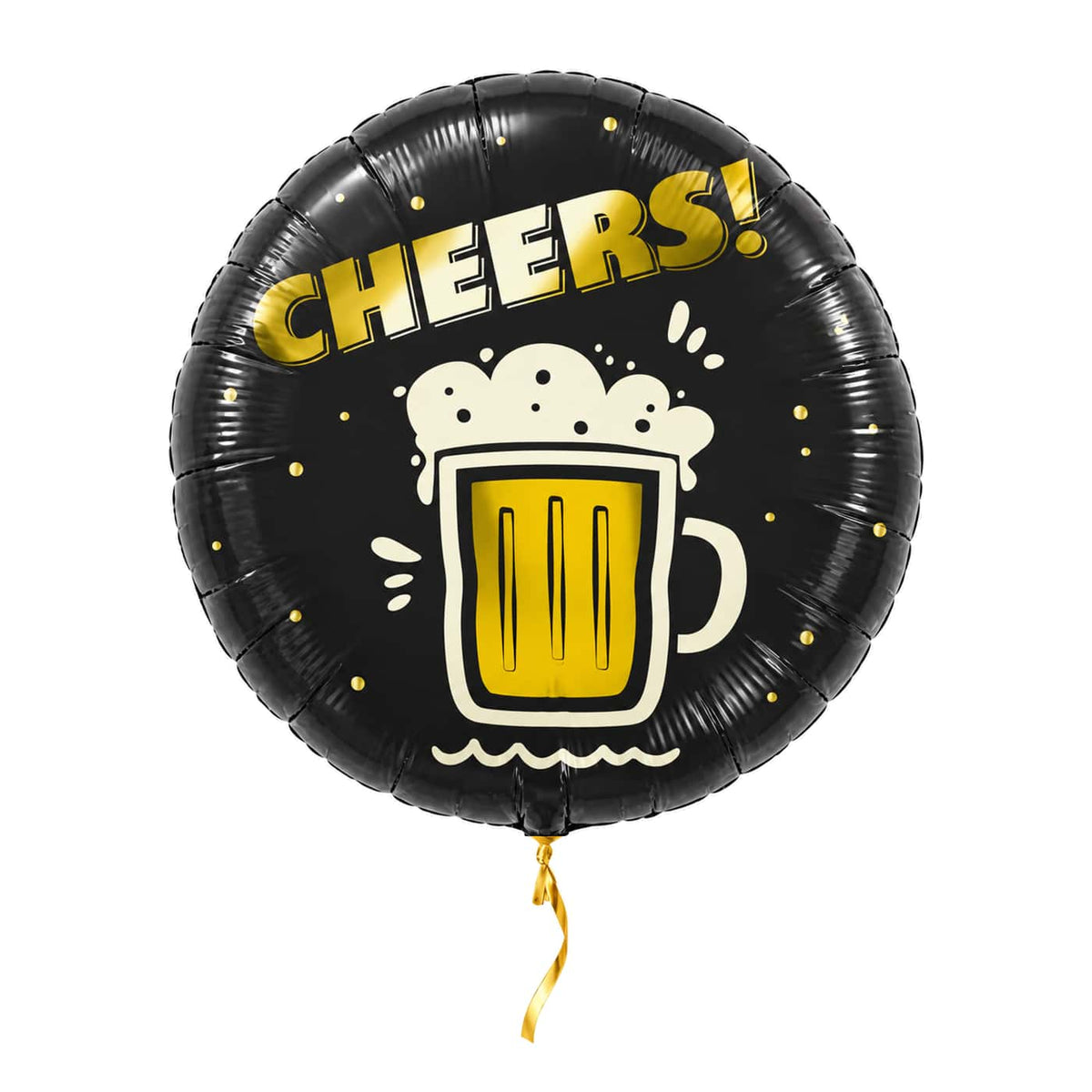 Cheers Helium Ballon – met helium gevuld, met gouden lint
