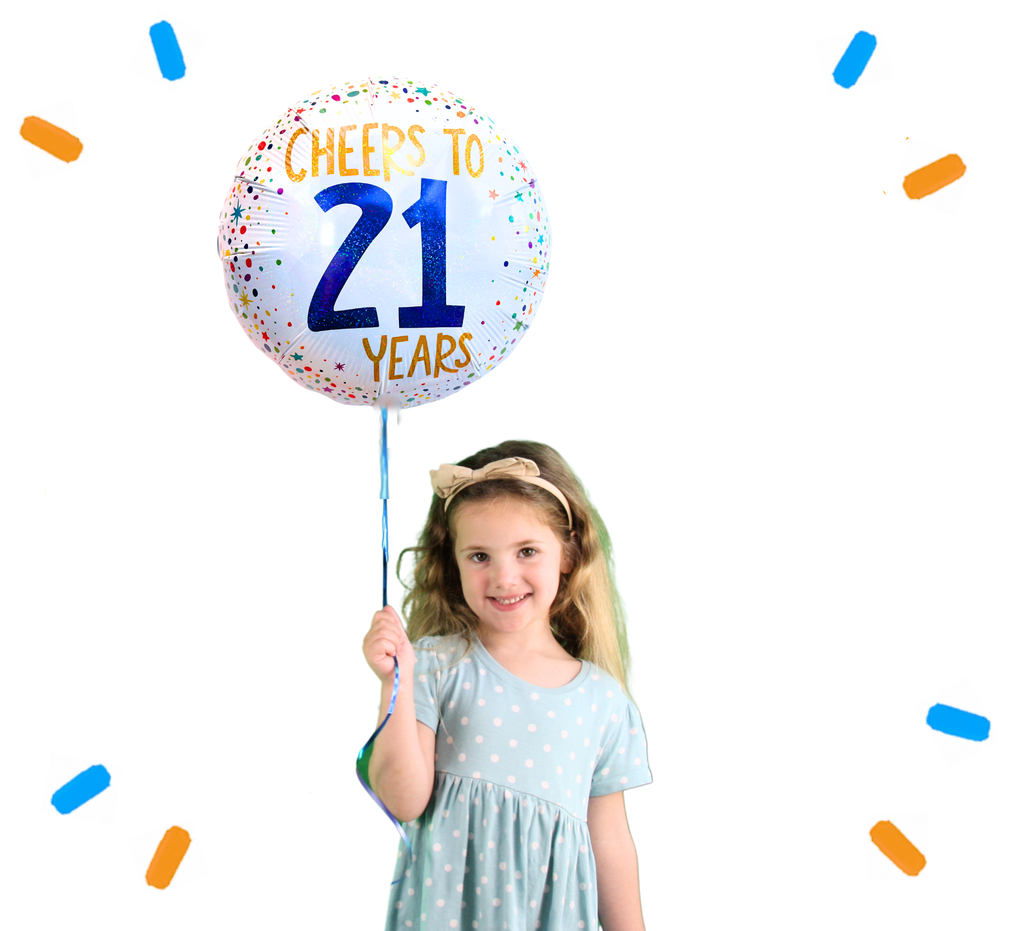 Cheers To 21 Years Helium Ballon - Gevuld Met Helium - 46 cm
