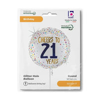 Cheers To 21 Years Folie Ballon - 46 cm - Ballonnenshop.nl