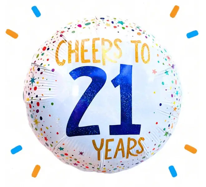 Cheers To 21 Years Helium Ballon - Gevuld Met Helium - 46 cm - Ballonnenshop.nl