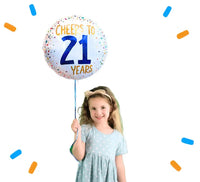 Cheers To 21 Years Helium Ballon - Gevuld Met Helium - 46 cm - Ballonnenshop.nl