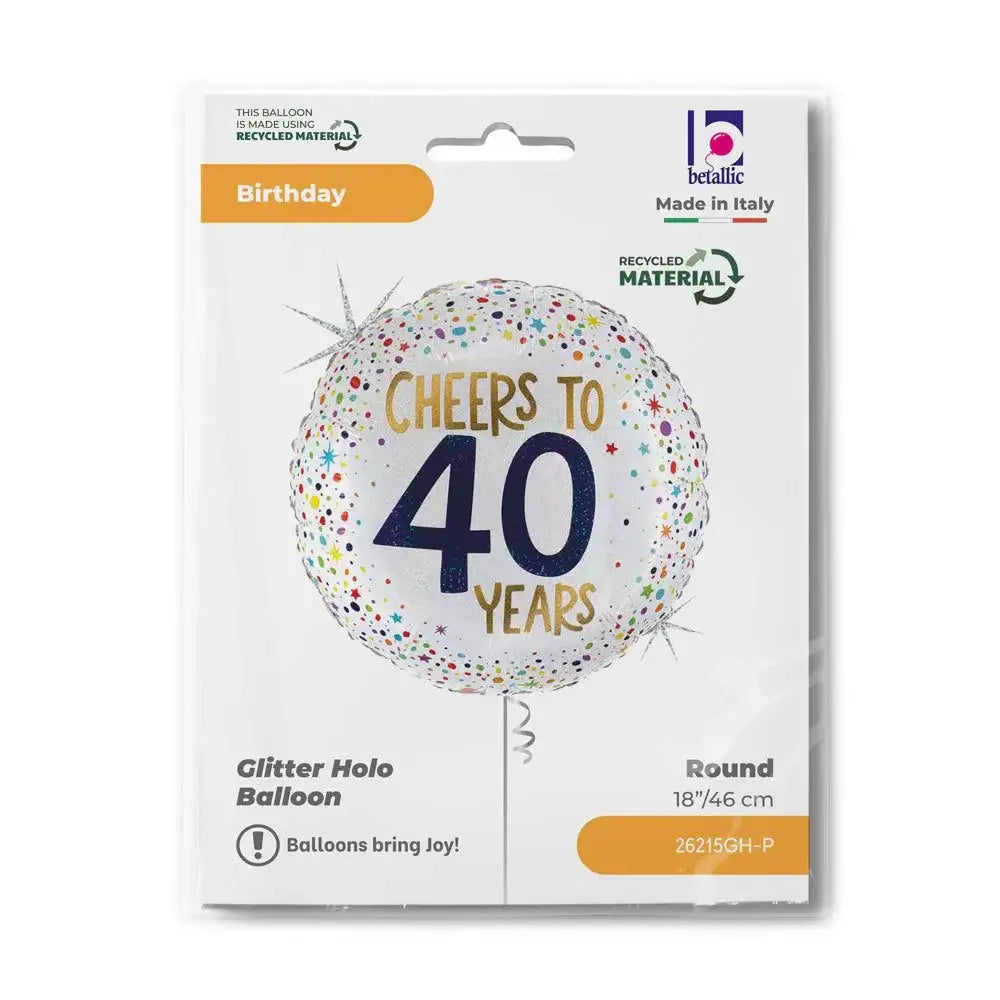 Cheers To 40 Years Folie Ballon - 46 cm - Ballonnenshop.nl