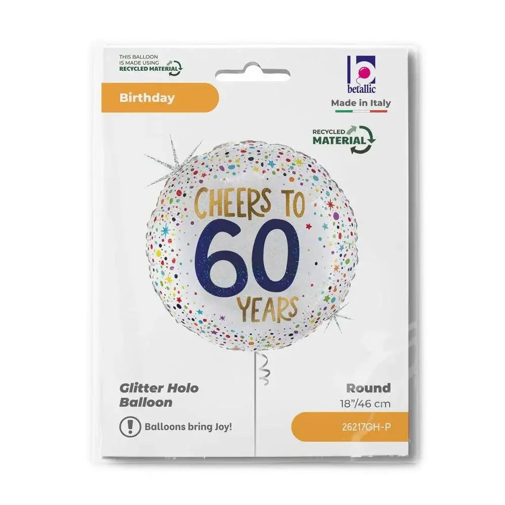 Cheers To 60 Years Folie Ballon - 46 cm - Ballonnenshop.nl