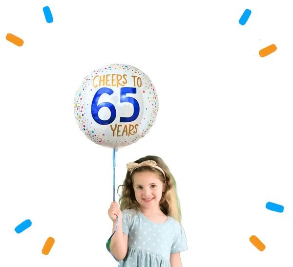Cheers To 65 Years Helium Ballon - Gevuld Met Helium - 46 cm - Ballonnenshop.nl