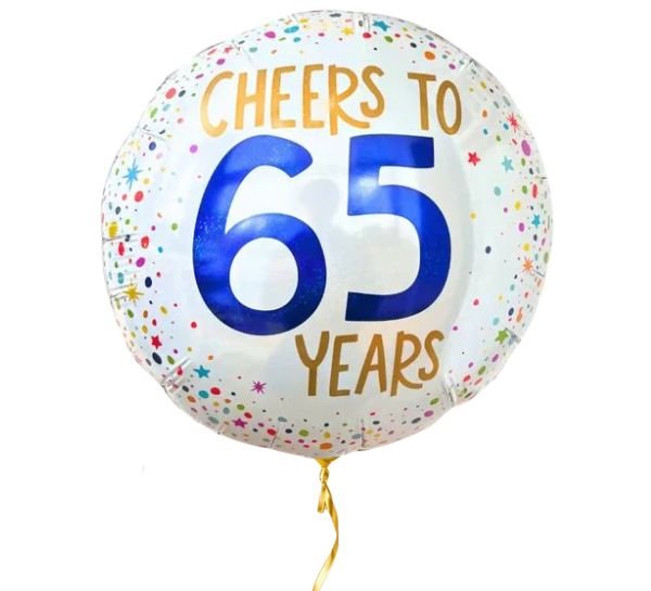 Cheers To 65 Years Helium Ballon - Gevuld Met Helium - 46 cm - Ballonnenshop.nl