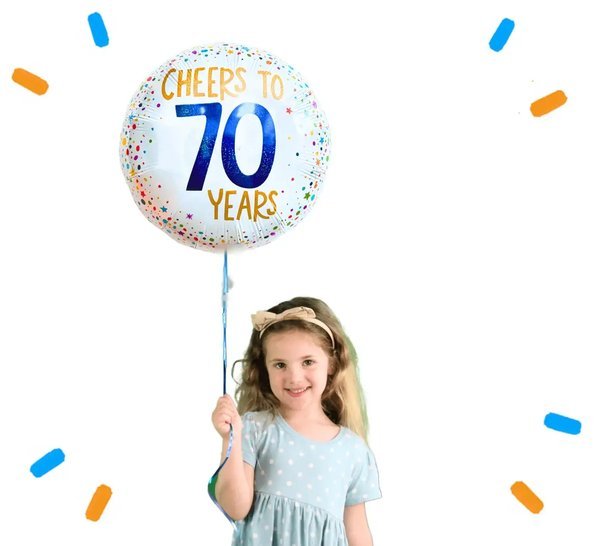 Cheers To 70 Years Helium Ballon - Gevuld Met Helium - 46 cm - Ballonnenshop.nl