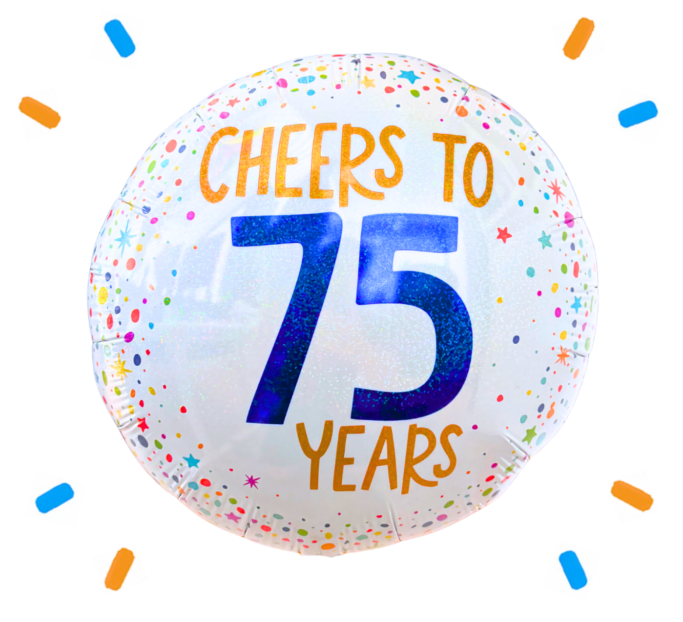 Cheers To 75 Years Helium Ballon - Gevuld Met Helium - 46 cm