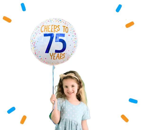 Cheers To 75 Years Helium Ballon - Gevuld Met Helium - 46 cm - Ballonnenshop.nl