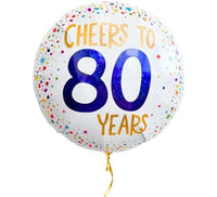 Cheers To 80 Years Ballon - Gevuld Met Helium - 46 cm - Ballonnenshop.nl