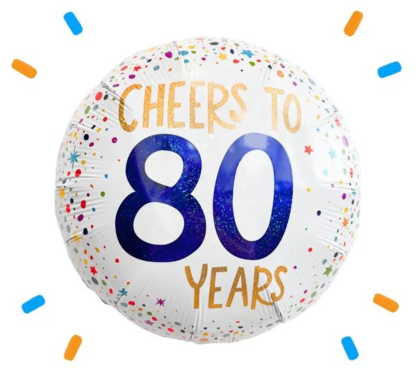 Cheers To 80 Years Helium Ballon - Gevuld Met Helium - 46 cm - Ballonnenshop.nl