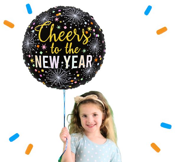 Cheers To The New Year Helium Ballon - Gevuld Met Helium - 45 cm - Ballonnenshop.nl