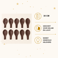 Chocolade Bruine Ballonnen 10 Stuks 30 cm - Ballonnenshop.nl
