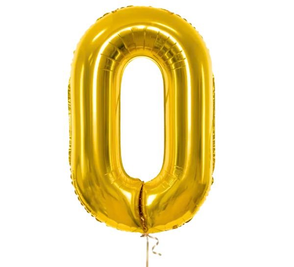 Cijfer 0 Helium Ballon Goud - Gevuld Met Helium - 66 cm - Ballonnenshop.nl