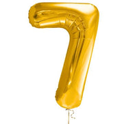 Cijfer 7 Helium Ballon Goud - Gevuld Met Helium - 66 cm - Ballonnenshop.nl
