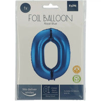 Cijfer Ballon 0 - Blauw - 86 cm - Ballonnenshop.nl