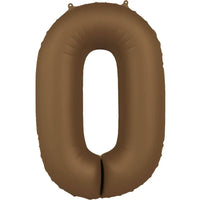 Cijfer Ballon 0 - Bruin - 86 cm - Ballonnenshop.nl