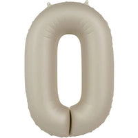 Cijfer Ballon 0 - Creamy Latte - Matt - 86 cm - Ballonnenshop.nl