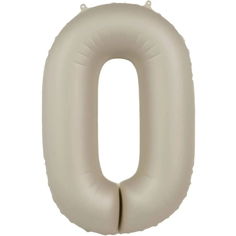Cijfer Ballon 0 - Creamy Latte - Matt - 86 cm - Ballonnenshop.nl