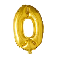 Cijfer Ballon 0 - Goud - 41 cm - Ballonnenshop.nl