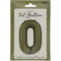 Cijfer Ballon 0 - Groen - 86 cm - Ballonnenshop.nl