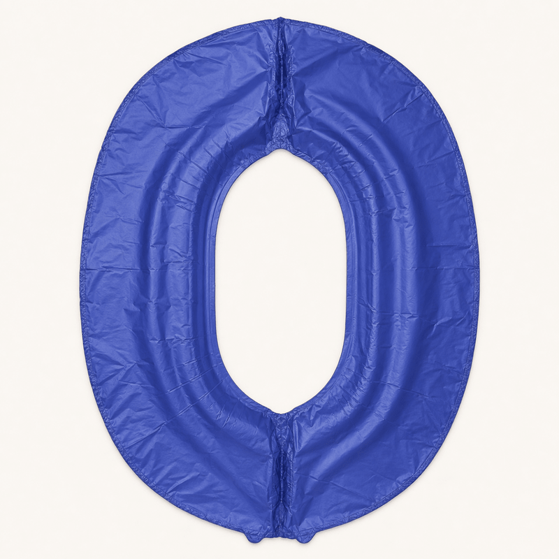Cijfer Ballon 0 Mat Blauw - 86 cm - Ballonnenshop.nl