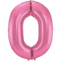 Cijfer Ballon 0 - Mat Roze - 86 cm - Ballonnenshop.nl
