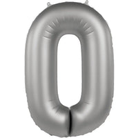 Cijfer Ballon 0 - Moonlight Zilver - 86 cm - Ballonnenshop.nl