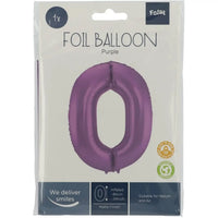 Cijfer Ballon 0 - Paars - 86 cm - Ballonnenshop.nl