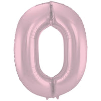 Cijfer Ballon 0 - Pastel Roze - 86 cm - Ballonnenshop.nl
