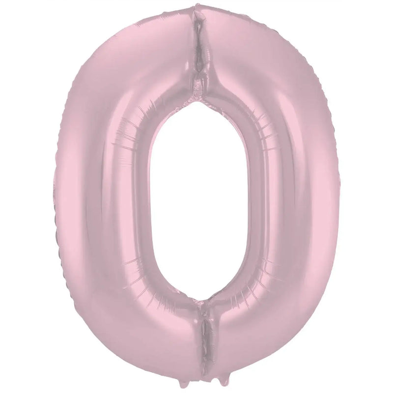 Cijfer Ballon 0 - Pastel Roze - 86 cm - Ballonnenshop.nl