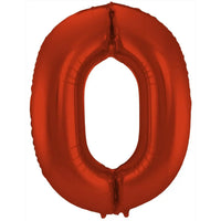 Cijfer Ballon 0 - Rood - 86 cm - Ballonnenshop.nl