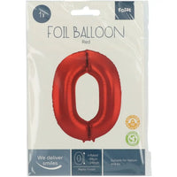 Cijfer Ballon 0 - Rood - 86 cm - Ballonnenshop.nl