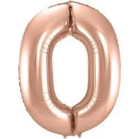 Cijfer Ballon 0 Rose Goud - 86 cm - Ballonnenshop.nl