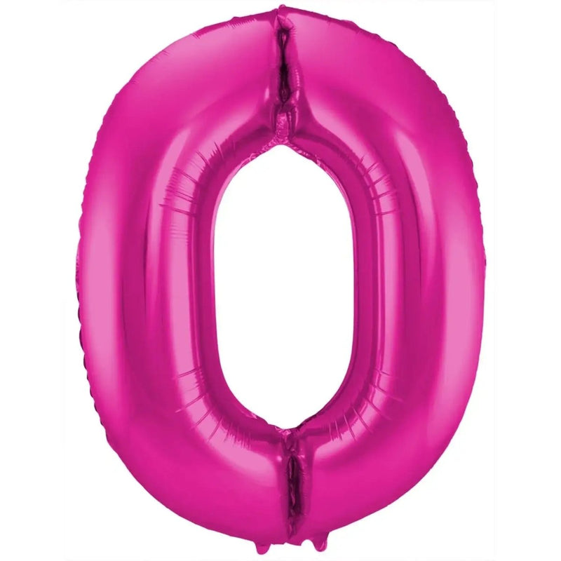 Cijfer Ballon 0 Roze - 86 cm - Ballonnenshop.nl
