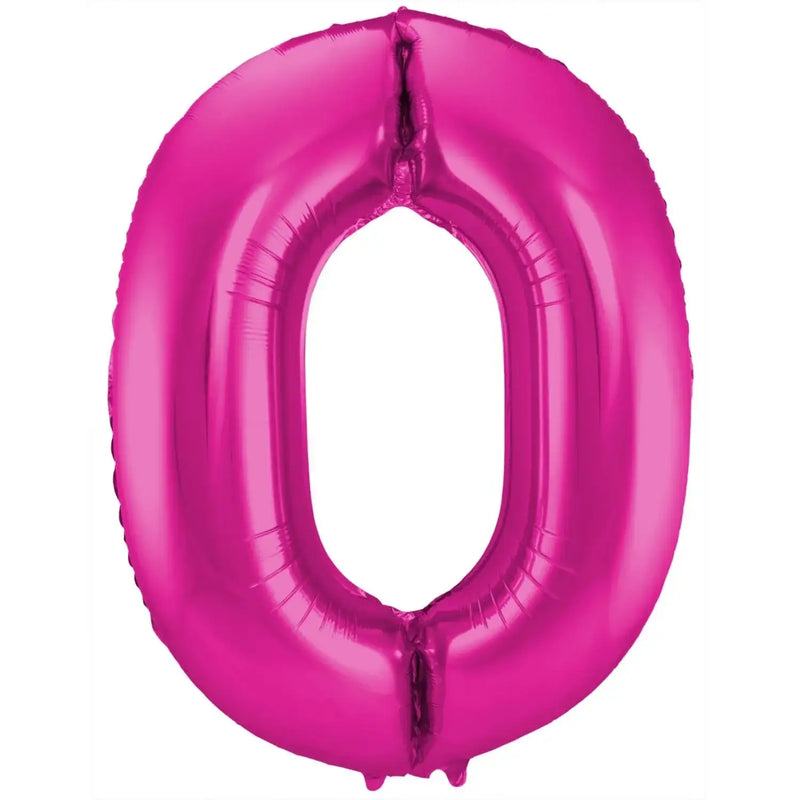 Cijfer Ballon 0 - Roze - 86 cm - Ballonnenshop.nl
