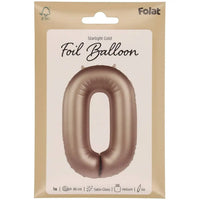 Cijfer Ballon 0 - Starlight Goud - 86 cm - Ballonnenshop.nl