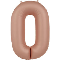 Cijfer Ballon 0 - Vintage Rose - 86 cm - Ballonnenshop.nl