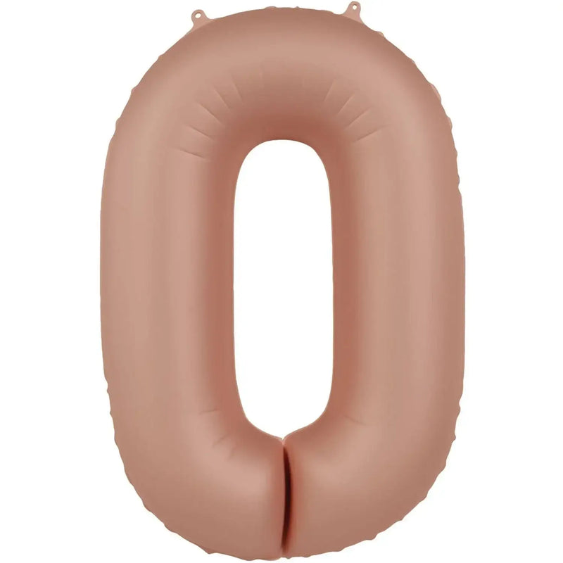 Cijfer Ballon 0 - Vintage Rose - 86 cm - Ballonnenshop.nl