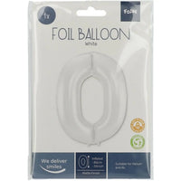 Cijfer Ballon 0 - Wit - 86 cm - Ballonnenshop.nl