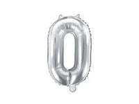 Cijfer Ballon 0 Zilver 35 cm - Ballonnenshop.nl