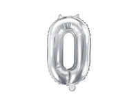 Cijfer Ballon 0 Zilver 35 cm - Ballonnenshop.nl