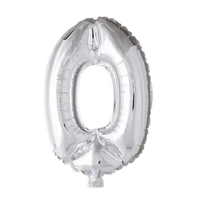 Cijfer Ballon 0 - Zilver - 41 cm - Ballonnenshop.nl