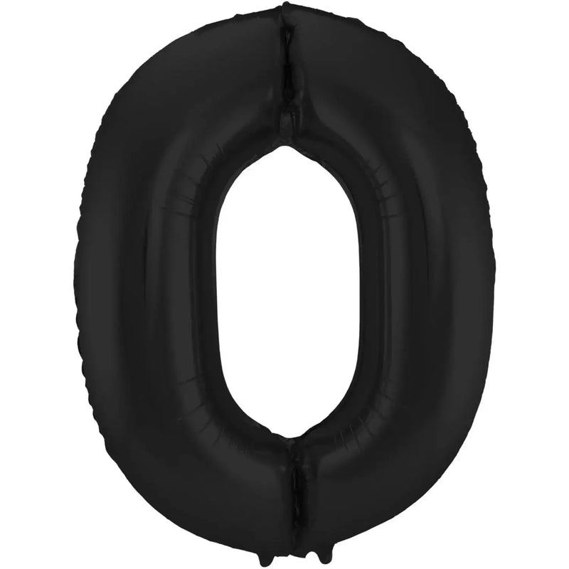 Cijfer Ballon 0 - Zwart - 86 cm - Ballonnenshop.nl