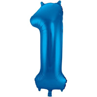 Cijfer Ballon 1 - Blauw - 86 cm - Ballonnenshop.nl