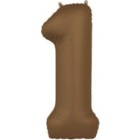 Cijfer Ballon 1 - Bruin - 86 cm - Ballonnenshop.nl
