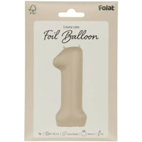 Cijfer Ballon 1 - Creamy Latte - Matt - 86 cm - Ballonnenshop.nl