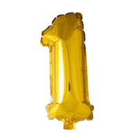 Cijfer Ballon 1 Goud - 41 cm - Ballonnenshop.nl